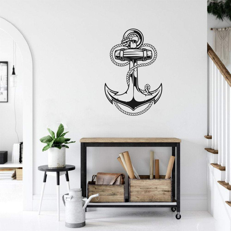 Breakwater Bay Nautical Anchor And Rope Silhouette Vinyl Wall Words